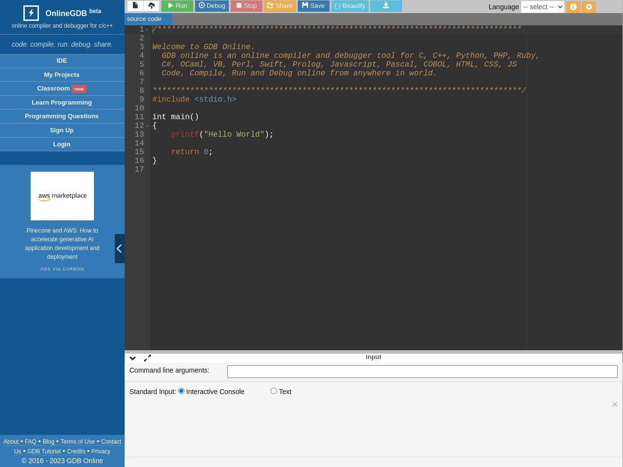 GDB online Debugger