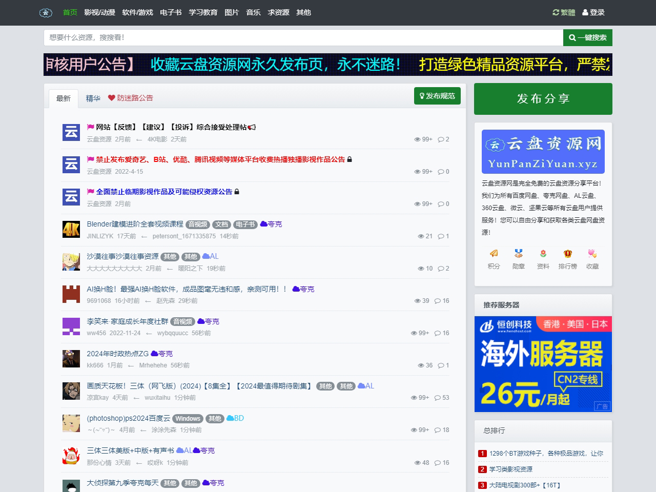 云盤資源網